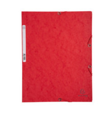 Cartella 3 lembi con elastico angolare - A4 - dorso 0,3 cm - cartoncino Lustrè - rosso - Exacompta