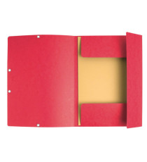 Cartella 3 lembi con elastico angolare - A4 - dorso 0,3 cm - cartoncino Lustrè - rosso - Exacompta