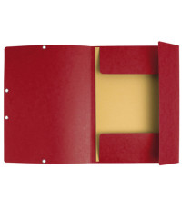 Cartella 3 lembi con elastico angolare - A4 - dorso 0,3 cm - cartoncino Lustrè - rosso ciliegia - Exacompta