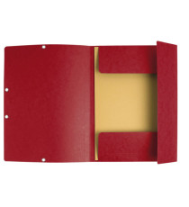 Cartella 3 lembi con elastico angolare - A4 - dorso 0,3 cm - cartoncino Lustrè - rosso ciliegia - Exacompta