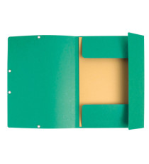 Cartella 3 lembi con elastico angolare - A4 - dorso 0,3 cm - cartoncino Lustrè - verde - Exacompta