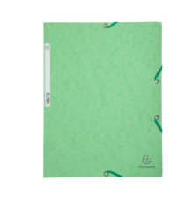 Cartella 3 lembi con elastico angolare - A4 - dorso 0,3 cm - cartoncino Lustrè - verde tiglio - Exacompta