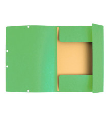 Cartella 3 lembi con elastico angolare - A4 - dorso 0,3 cm - cartoncino Lustrè - verde tiglio - Exacompta