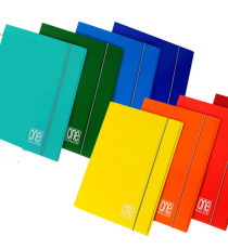 Cartella 3 lembi con elastico One Color - A4 - dorso piatto - colori brillanti - Blasetti