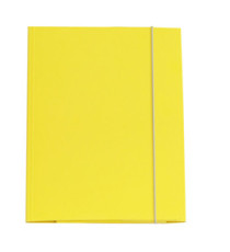 Cartella 3 lembi con elastico Queen - A4 - dorso variabile - cartone plastificato - giallo - Starline