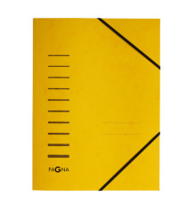 Cartella con elastico angolare - A4 - dorso variabile - cartoncino - giallo - Pagna