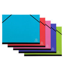 Cartella porta disegni con elastico angolare Iderama - A4 - cartoncino plastificato - colori assortiti - Exacompta