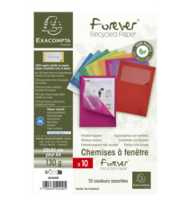 Cartellina a L con finestra Forever - 130g - A4 - colori assortiti - Exacompta - conf. 10 pezzi