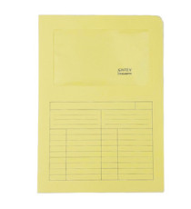 Cartellina a L con finestra Sintex - 120 gr - A4 - giallo - Blasetti - conf. 50 pezzi