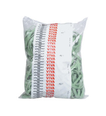 Elastici fettuccia - diametro 10 x 0,5 cm - 1 kg - gomma - verde - Viva