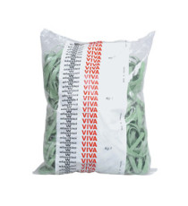 Elastici fettuccia - diametro 12 x 0,5 cm - 1 kg - gomma - verde - Viva