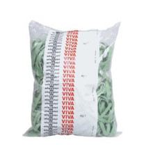 Elastici fettuccia - diametro 12 x 0,8 cm - 1 kg - gomma - verde - Viva