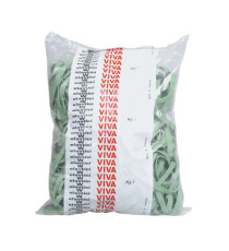 Elastici fettuccia - diametro 12 x 0,8 cm - 1 kg - gomma - verde - Viva