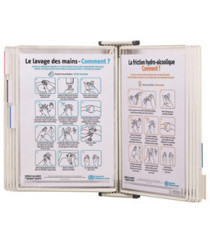 Leggio antibatterico - da muro - 10 buste - A4 - bianco - Djois