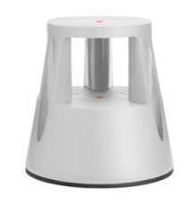 Sgabello Roll a step con ruote - 24 x 45 x 45 cm - grigio chiaro - Caimi