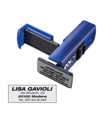 Timbro Pocket Stamp Plus 20 - 14 x 38 mm - 4 righe - autoinchiostrante - blu indaco - Colop