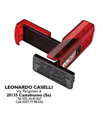 Timbro Pocket Stamp Plus 30 - 18 x 47 mm - 5 righe - autoinchiostrante - rosso rubino - Colop