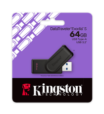 Pendrive Kingston DT Exodia S 64GB 3.2 gen1 Datatravel 64 GB DTX 2.0 - USB 2.0 DTXS/64GB Drive Flash con cappuccio a rotazione