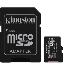 MICRO SDHC 128GB CLASSE 10 SDCS2/128GB UHS-I KINGSTON CANVAS SELCET PLUS - MICROSD 128GB 100MBs CON ADATTATORE