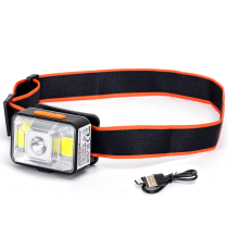 Torcia lampada da testa led frontale ricaricabile con cavo type-c Aigostar 1.5w 100 lumen 6500k luce fredda IP44 3 regolazioni