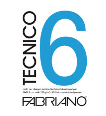 Blocco Tecnico 6 - 25 x 35 cm - 20 fogli - 240 gr - liscio - Fabriano