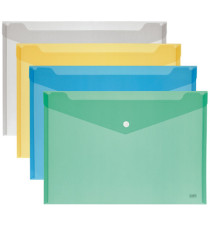 Busta con bottone - A6 - PP - colori assortiti - Lebez