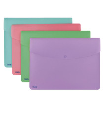 Busta con bottone Pastel - A4 - PP - colori assortiti - Favorit