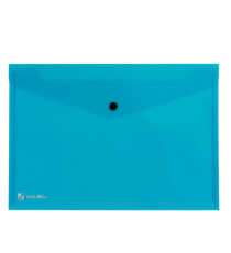Busta con bottone Pull - A4 - PP - azzurro - King Mec