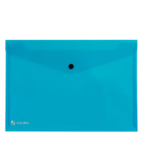 Busta con bottone Pull - A4 - PP - azzurro - King Mec