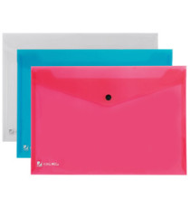 Busta con bottone Pull - A4 - PP - colori assortiti - King Mec