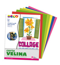 Carta velina - 50 x 76 cm - 20 gr - 5 colori assortiti - Deco - busta 25 fogli