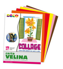 Carta velina - 50 x 76 cm - 20 gr - 5 colori caldi - Deco - busta 25 fogli