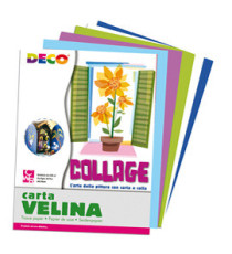 Carta velina - 50 x 76 cm - 20 gr - 5 colori freddi - Deco - busta 25 fogli