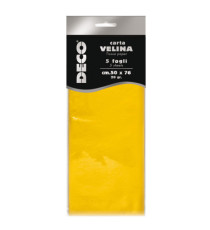 Carta velina - 50 x 76 cm - 20 gr - giallo - Deco - busta 5 fogli