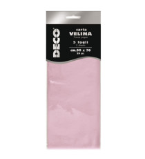 Carta velina - 50 x 76 cm - 20 gr - rosa - Deco - busta 5 fogli