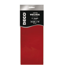 Carta velina - 50 x 76 cm - 20 gr - rosso - Deco - busta 5 fogli