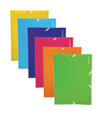 Cartella 3 lembi con elastico angolare - A4 - PP - colori assortiti - Colorosa