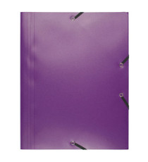 Cartella 3 lembi con elastico angolare - A4 - PP - viola - Exacompta