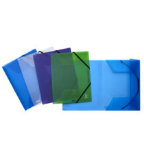 Cartella 3 lembi con elastico angolare 2ndLife - 22 x 30 cm - dorso 3 cm - PP riciclato - mix 4 colori - Favorit