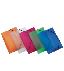 Cartella 3 lembi con elastico angolare Lumina - 22 x 30cm - dorso variabile - PP - colori assortiti - Favorit