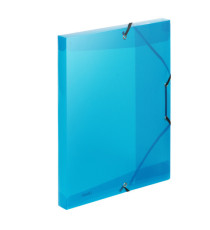 Cartella 3 lembi con elastico angolare Lumina - 24 x 32cm - dorso 2,5 cm - PP - blu - Favorit