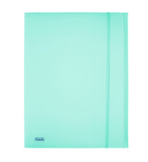 Cartella 3 lembi con elastico Pastel - 24 x 33cm - dorso 1 cm - PP - celeste - Favorit