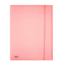 Cartella 3 lembi con elastico Pastel - 24 x 33cm - dorso 1 cm - PP - cipria - Favorit