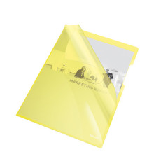Cartellina a L - A4 - PVC - liscio pesante - giallo cristallo - Esselte - conf. 25 pezzi