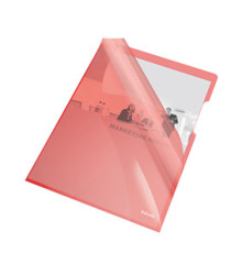 Cartellina a L - A4 - PVC - liscio pesante - rosso cristallo - Esselte - conf. 25 pezzi