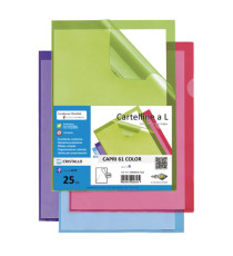 Cartellina a L Capri 61 color - A4 - PVC - liscio pesante - rosso - Sei Rota - conf. 25 pezzi