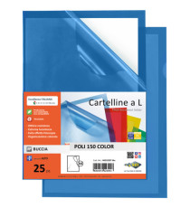 Cartellina a L Poli 150 Color - A4 - PP - buccia pesante - blu - Sei Rota - conf. 25 pezzi