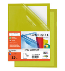 Cartellina a L Poli 150 Color - A4 - PP - buccia pesante - giallo - Sei Rota - conf. 25 pezzi