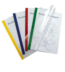 Cartellina per rilegatura Poli 200 - A4 - PP - trasparente buccia - dorso verde - Sei Rota - conf. 10 pezzi