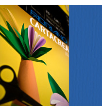 Cartoncino CartaCrea - 35 x 50 cm - 220 gr - blu 114 - Fabriano - blister 10 fogli